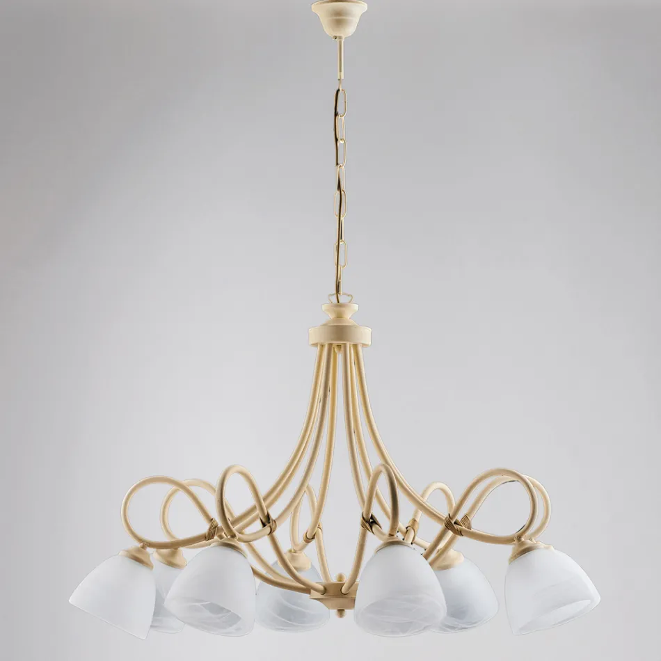 Suspension d'intérieur Cosmo en métal noir et verre Viadurini