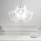 Suspension en plexiglas blanc satiné, fabriquée en Italie - Gea Viadurini