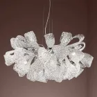Lustre Artisan à 21 Lumières en Verre Vénitien, Fabriqué en Italie - Diamonique Viadurini