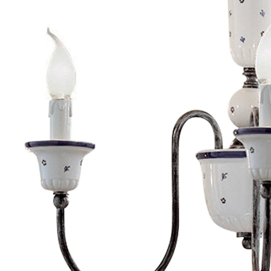 Lustre artisanal en céramique et laiton antique - Sanremo Viadurini