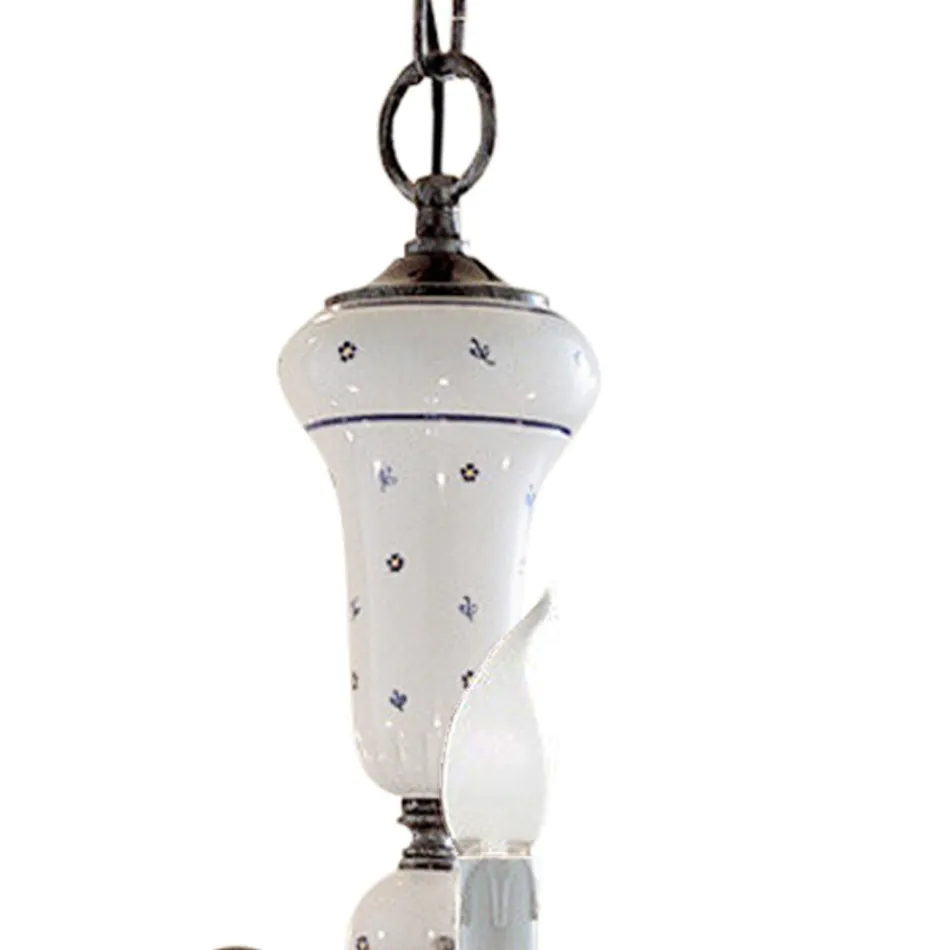 Lustre artisanal en céramique et laiton antique - Sanremo Viadurini