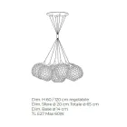 Lustre artisanal en verre et métal de Venise - Bolle Balloton Viadurini