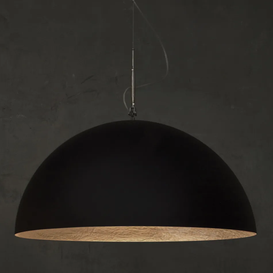 Lustre bicolore en Laprene et Nebulite - Mezza Luna par In-es.artdesign Viadurini
