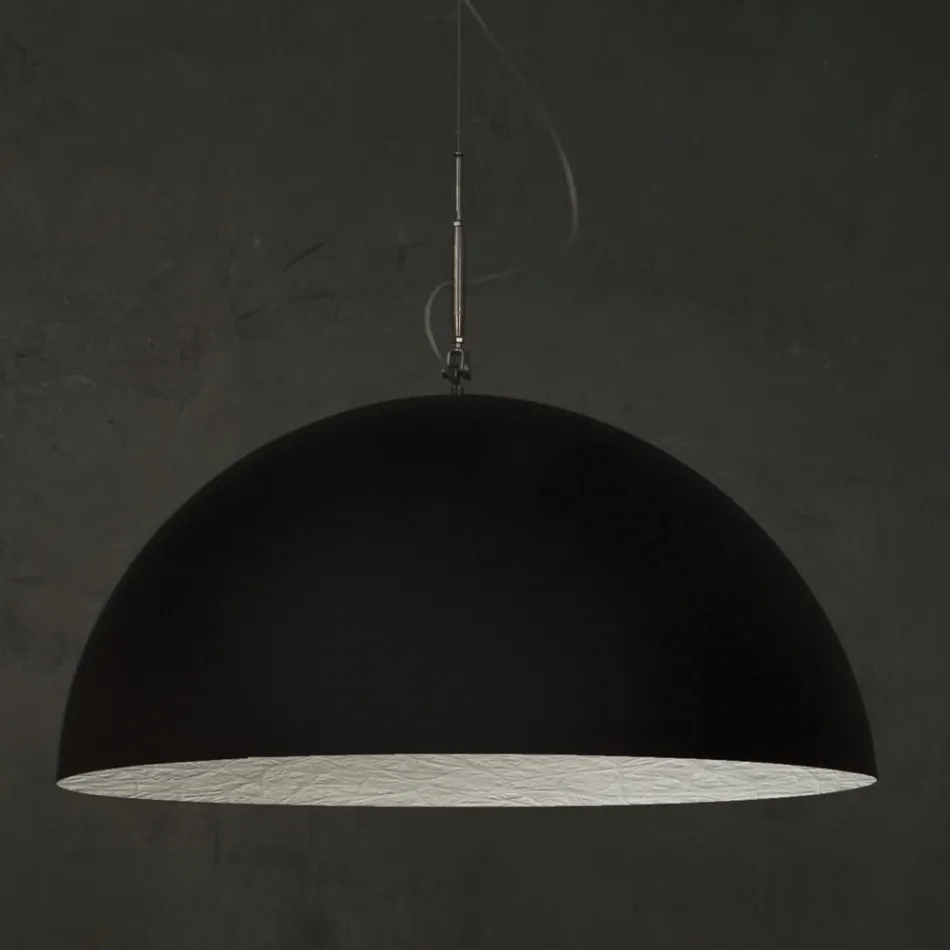Lustre bicolore en Laprene et Nebulite - Mezza Luna par In-es.artdesign Viadurini