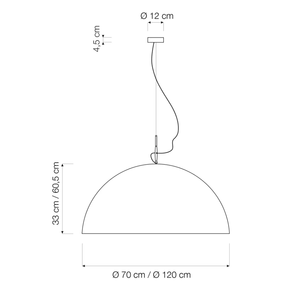Lustre bicolore en Laprene et Nebulite - Mezza Luna par In-es.artdesign Viadurini