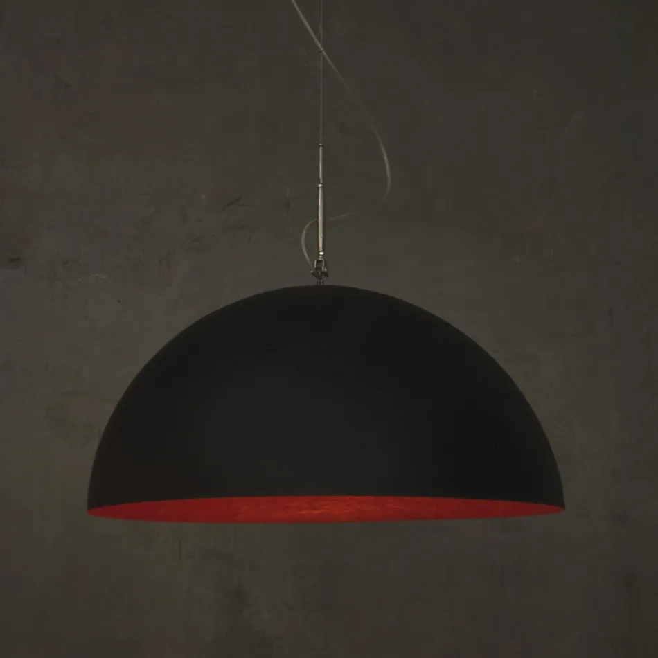 Lustre bicolore en Laprene et Nebulite - Mezza Luna par In-es.artdesign Viadurini