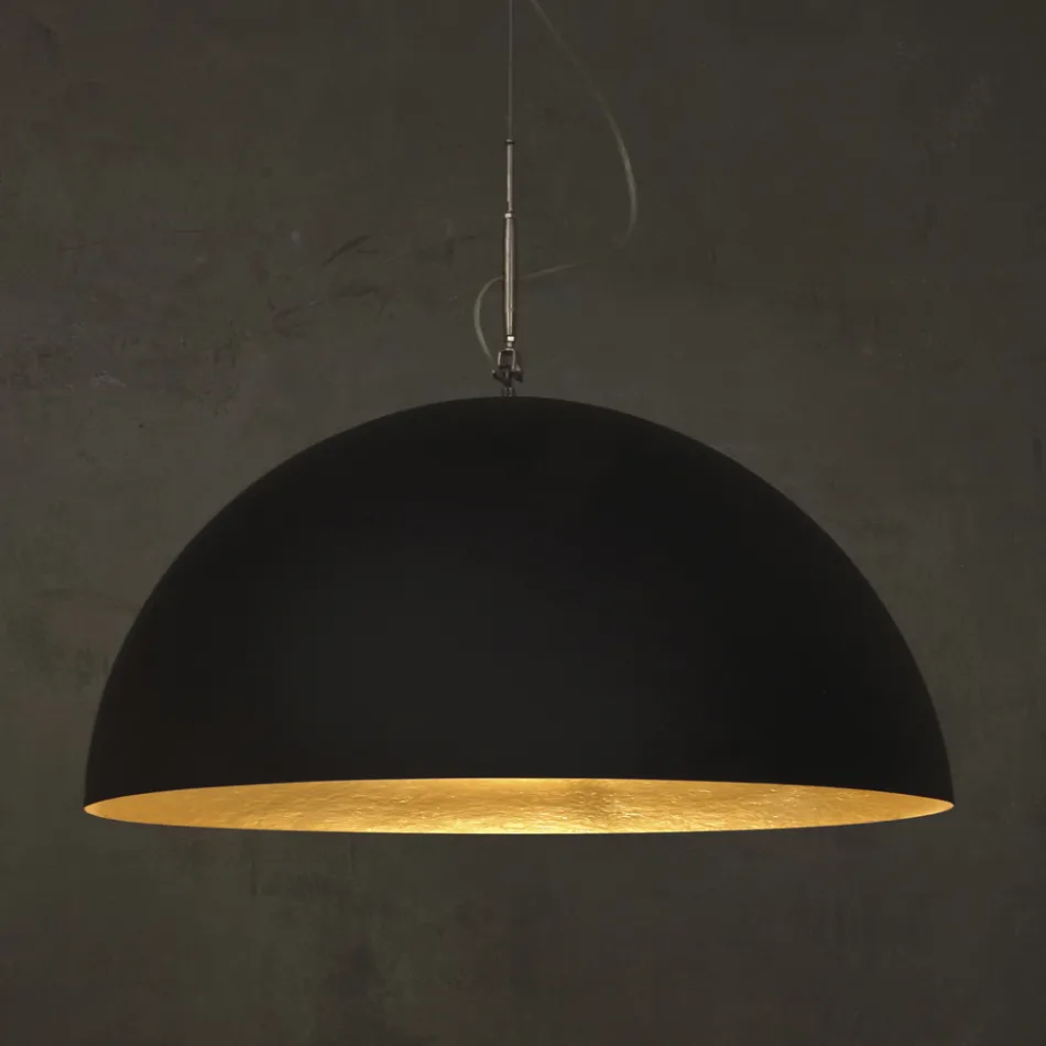 Lustre bicolore en Laprene et Nebulite - Mezza Luna par In-es.artdesign Viadurini
