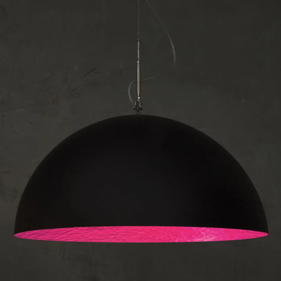 Lustre bicolore en Laprene et Nebulite - Mezza Luna par In-es.artdesign Viadurini