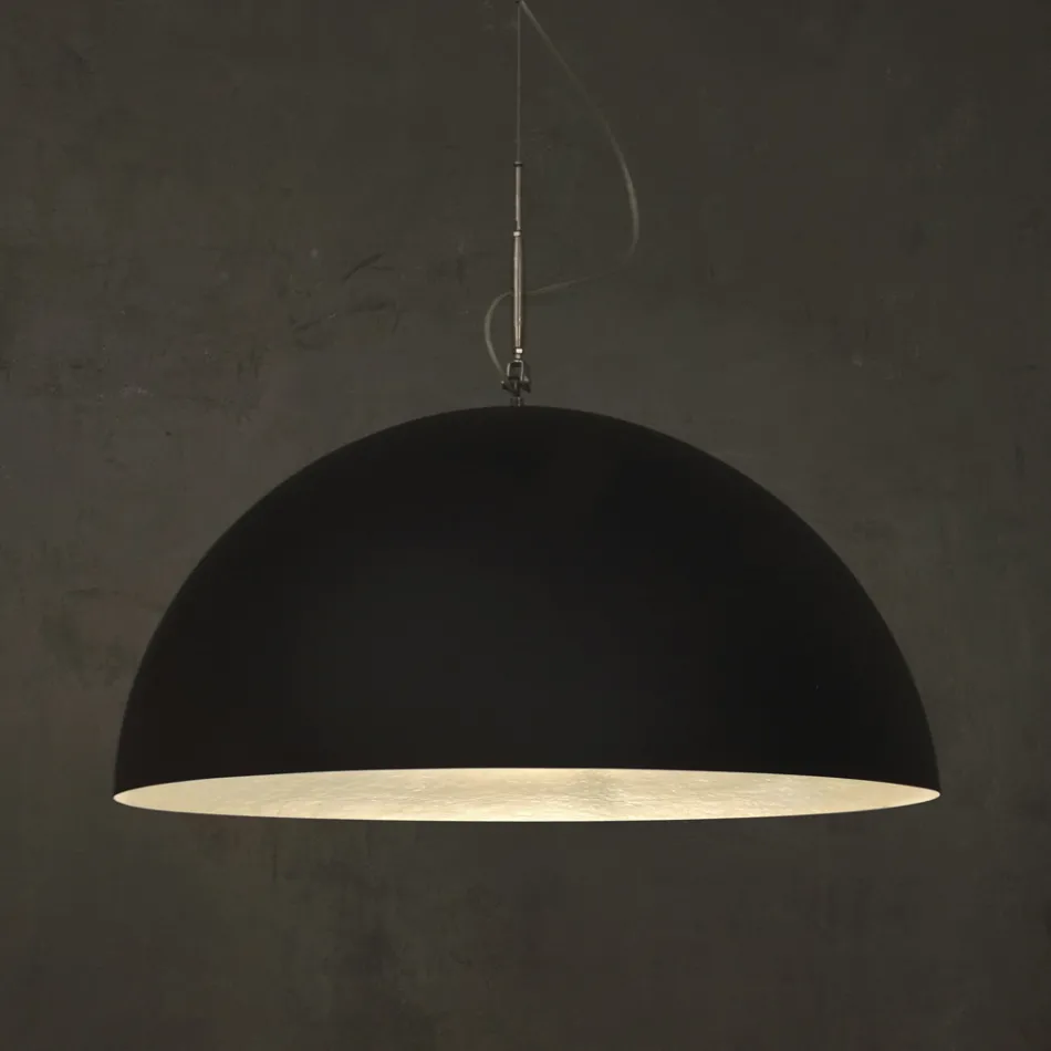 Lustre bicolore en Laprene et Nebulite - Mezza Luna par In-es.artdesign Viadurini