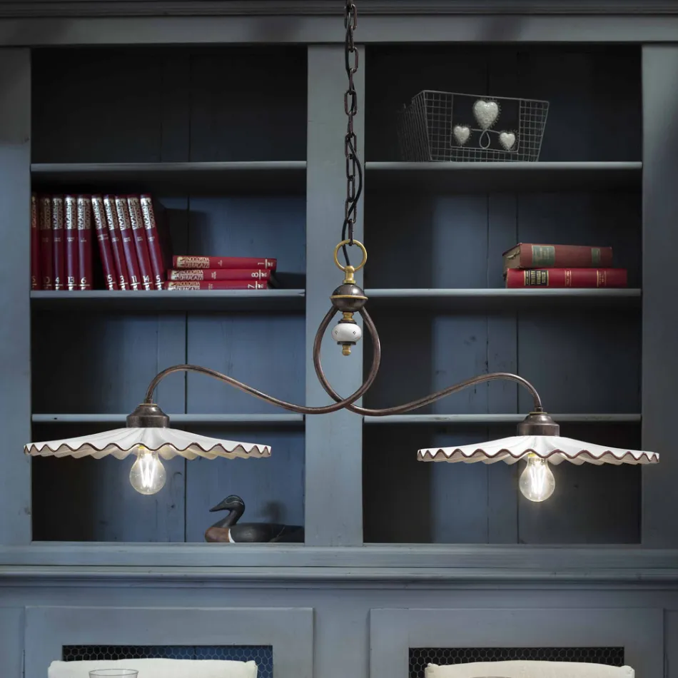 Lampe suspendue en céramique faite en Italie L'Aquila Ferroluce Viadurini