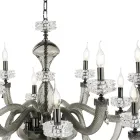 Lustre classique 12 lumières en verre artisanal de luxe italien - Saline Viadurini