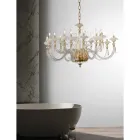 Lustre classique 16 lumières en verre soufflé Détails floraux - Bluminda Viadurini