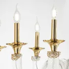 Lustre Classique 18 Lumières en Verre et Cristaux Artisanal - Magrena Viadurini