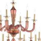 Lustre Classique 18 Lumières en Verre et Cristaux Artisanal - Magrena Viadurini
