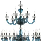 Lustre classique 30 lumières en verre artisanal de luxe italien - Saline Viadurini