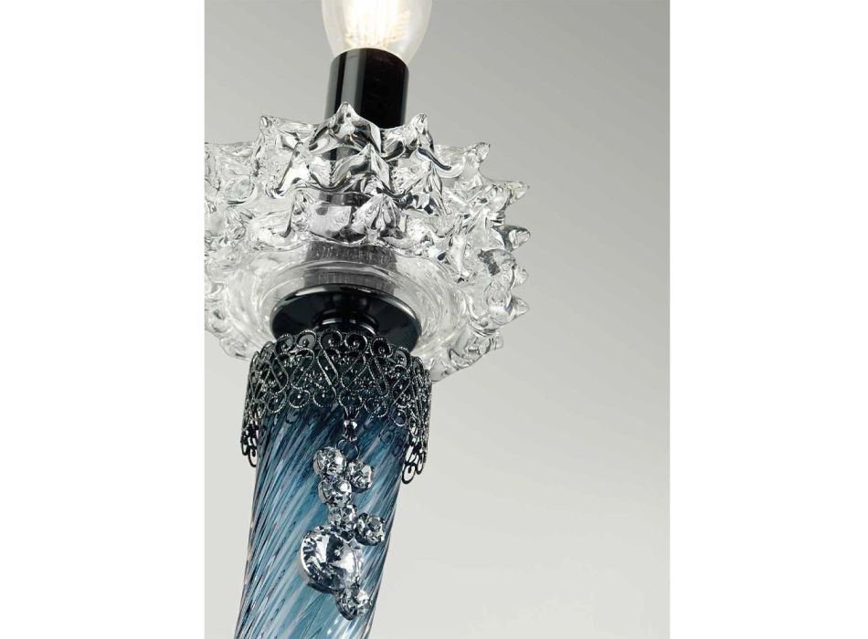 Lustre classique 30 lumières en verre artisanal de luxe italien - Saline Viadurini