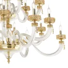 Lustre classique 30 lumières en verre artisanal de luxe italien - Saline Viadurini