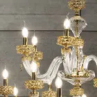 Lustre classique 30 lumières en verre artisanal de luxe italien - Saline Viadurini