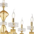 Lustre classique à 6 lumières en verre artisanal de luxe italien - Saline Viadurini