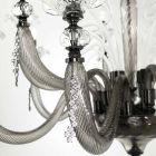 Lustre classique en verre soufflé à 6 lumières Détails floraux - Bluminda Viadurini