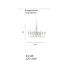 Lustre en verre fait main italien de luxe 8 lumières - Mindful Viadurini