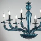 Lustre Rigaton en verre et métal fait main classique à 8 lumières - Fievole Viadurini