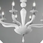 Lustre Rigaton en verre et métal fait main classique à 8 lumières - Fievole Viadurini
