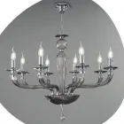 Lustre Rigaton en verre et métal fait main classique à 8 lumières - Fievole Viadurini
