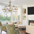 desgin lustre classique 9 lumières et verre fin CRISallo Viadurini