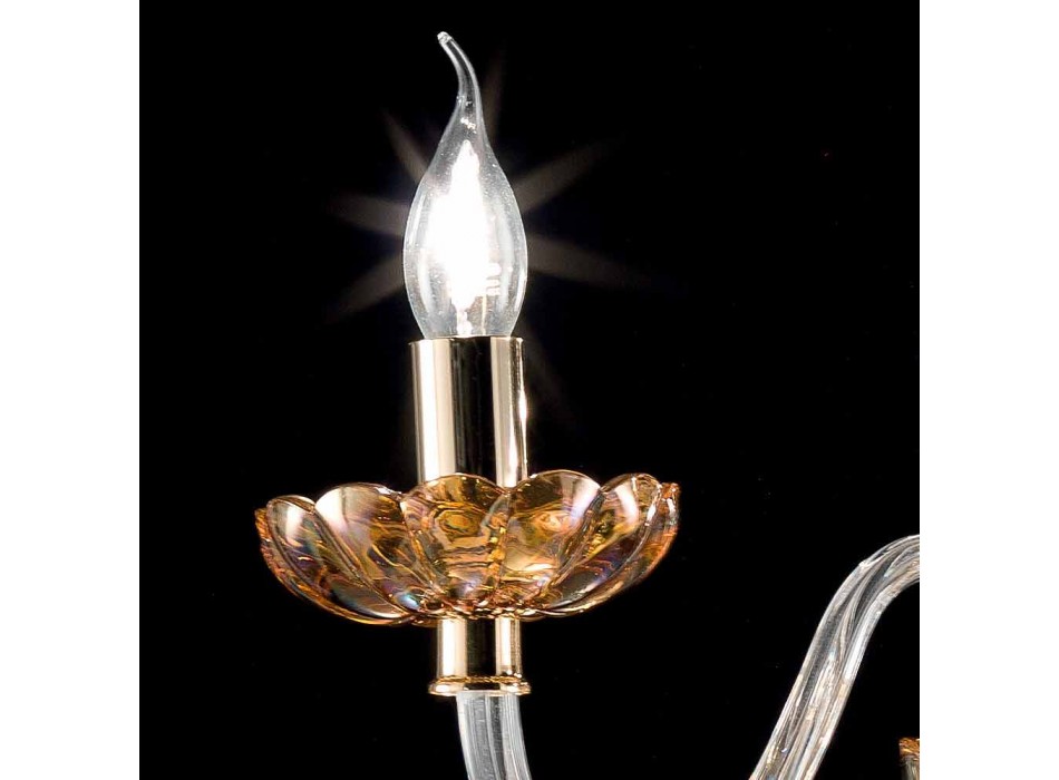 lustre classique en cristal et en verre 3 lumières Belle, made in Italy Viadurini