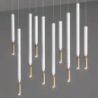 Lustre à 10 lumières LED en métal peint et câbles réglables - Mélèze Viadurini