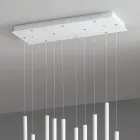 Lustre à 10 lumières LED en métal peint et câbles réglables - Mélèze Viadurini