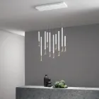 Lustre à 10 lumières LED en métal peint et câbles réglables - Mélèze Viadurini