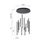 Lustre à 12 lumières LED en métal peint et câbles réglables - Mélèze Viadurini