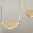 Lustre à 2 LED avec insert amovible en verre granulé - Catalpa Viadurini