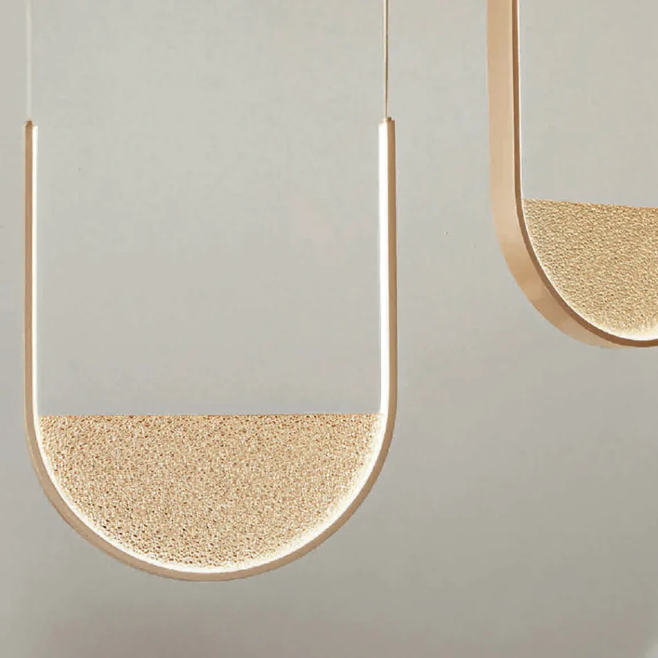 Lustre à 2 LED avec insert amovible en verre granulé - Catalpa Viadurini