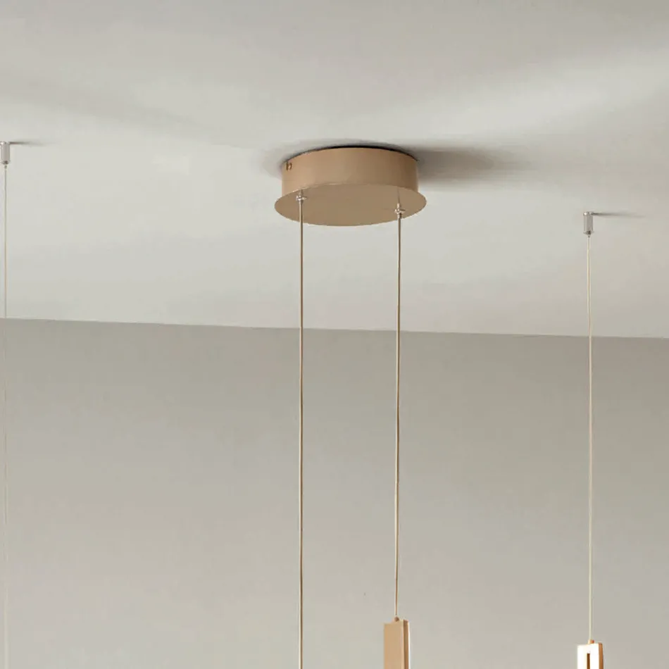 Lustre à 2 LED avec insert amovible en verre granulé - Catalpa Viadurini