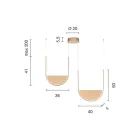 Lustre à 2 LED avec insert amovible en verre granulé - Catalpa Viadurini