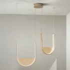 Lustre à 2 LED avec insert amovible en verre granulé - Catalpa Viadurini