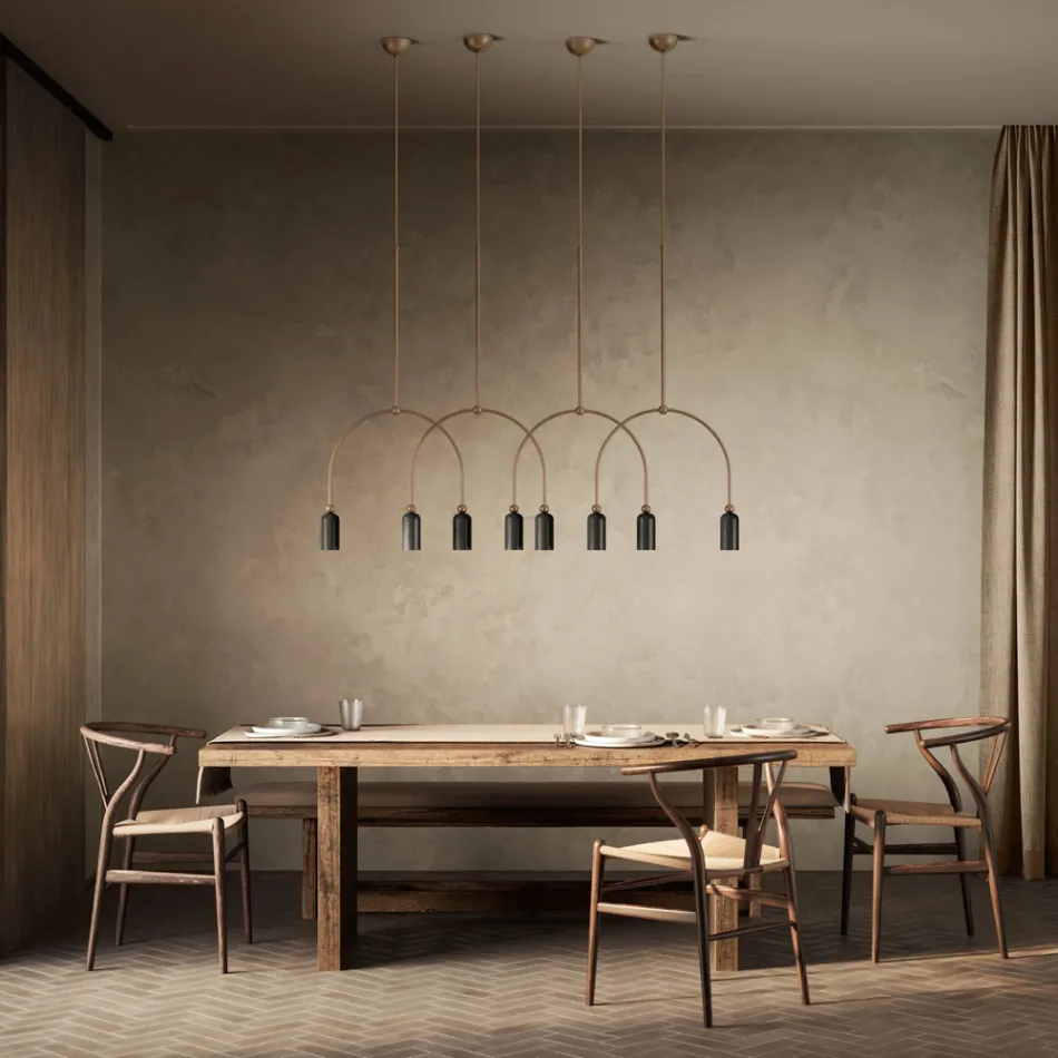 Lustre à 2 lumières en différentes finitions fabriqué en Italie - Lady Viadurini