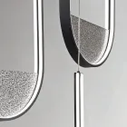 Lustre à 3 LEDs avec Insert Amovible en Verre Granulé - Catalpa Viadurini