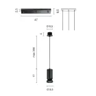 Lustre à 3 LED en aluminium thermolaqué et câble réglable - Buxus Viadurini