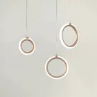 Lustre à 3 lumières DEL en métal peint et verre en option - Cèdre Viadurini