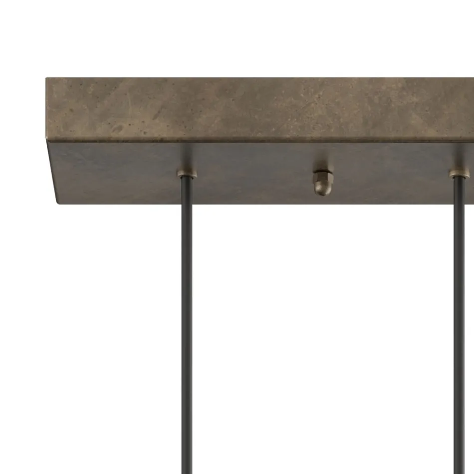 Lustre à 5 lumières en fer et verre fabriqué en Italie - Nuageux Viadurini