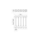 Lustre à 5 lumières en fer et verre fabriqué en Italie - Nuageux Viadurini