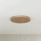 Lustre à 6 LED et base ronde en métal peint doré - Charme Viadurini