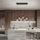 Lustre en verre soufflé à 6 lumières avec décoration en ballon - Fée Viadurini