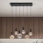 Lustre en verre soufflé à 6 lumières avec décoration en ballon - Fée Viadurini