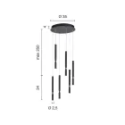 Lustre à 6 lumières LED en métal peint et câbles réglables - Mélèze Viadurini