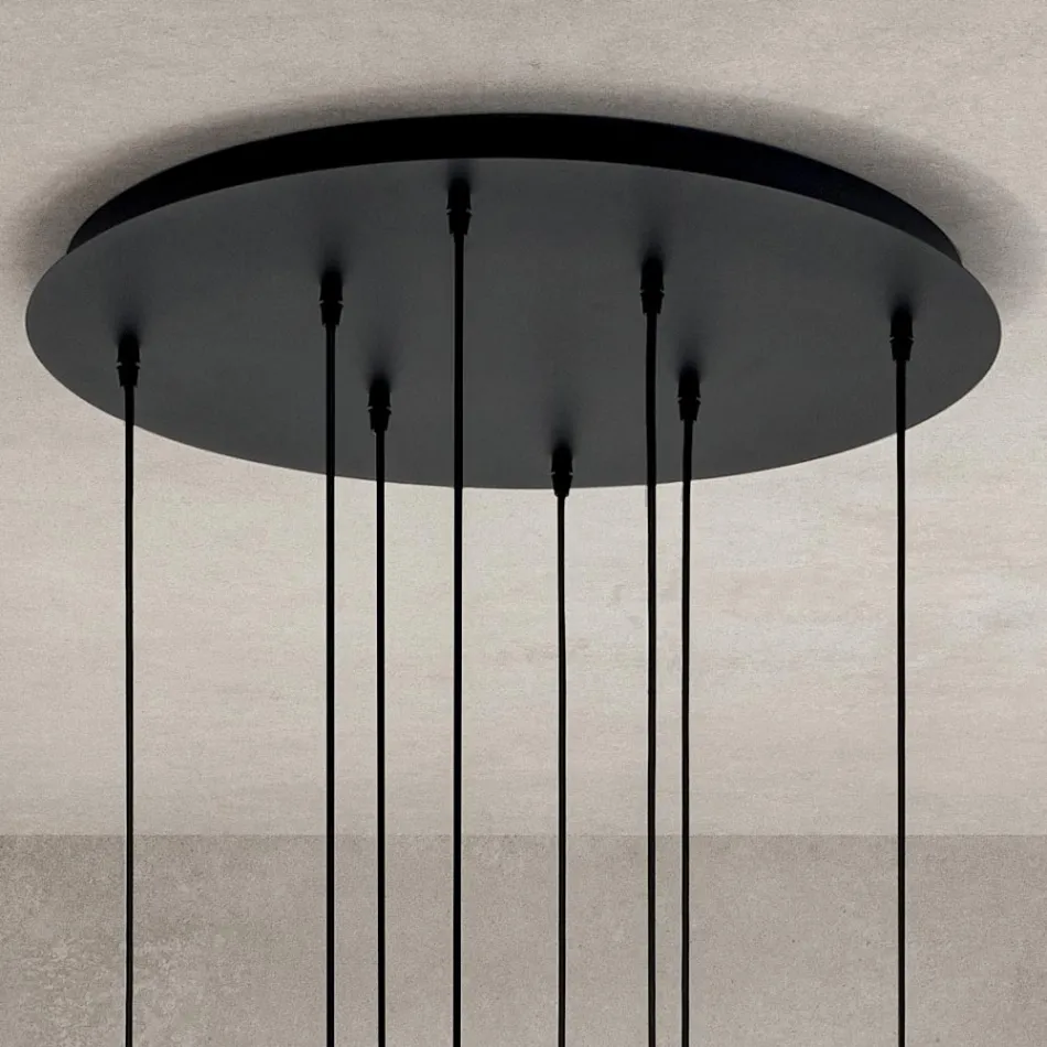 Lustre à 8 lumières en verre soufflé en forme de sphère fabriqué en Italie - Prilla Viadurini